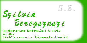 szilvia beregszaszi business card