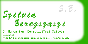 szilvia beregszaszi business card